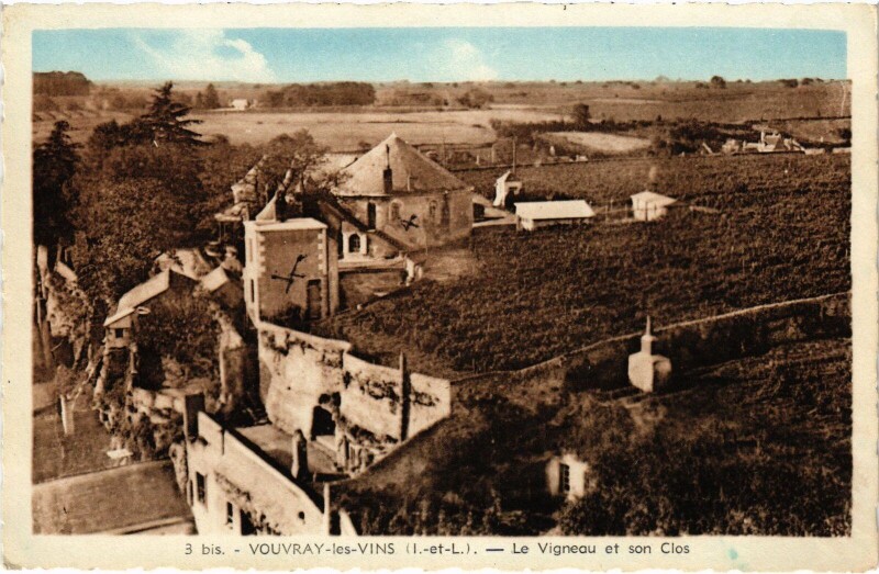 Carte postale ancienne Vouvray Le Vigneau et son Clos à Vouvray