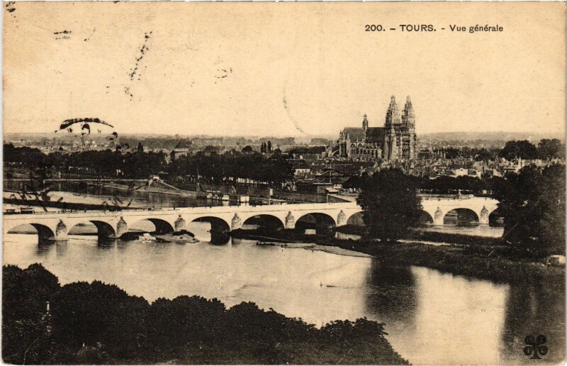 Carte postale ancienne Tours Vue Generale à Tours