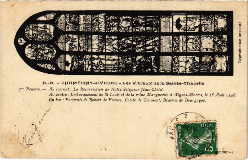 Carte postale ancienne Champigny-sur-Veude Vitraux de la Sainte-Chapelle à Champigny-sur-Veude