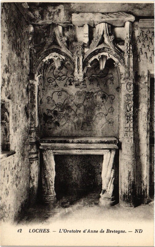 Carte postale ancienne Loches Oratoire d'Anne de Bretagne à Loches