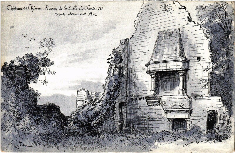 Carte postale ancienne Chinon Le Chateau à Chinon