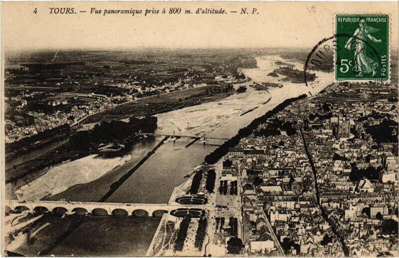 Carte postale ancienne Tours Vue Panoramique à Tours