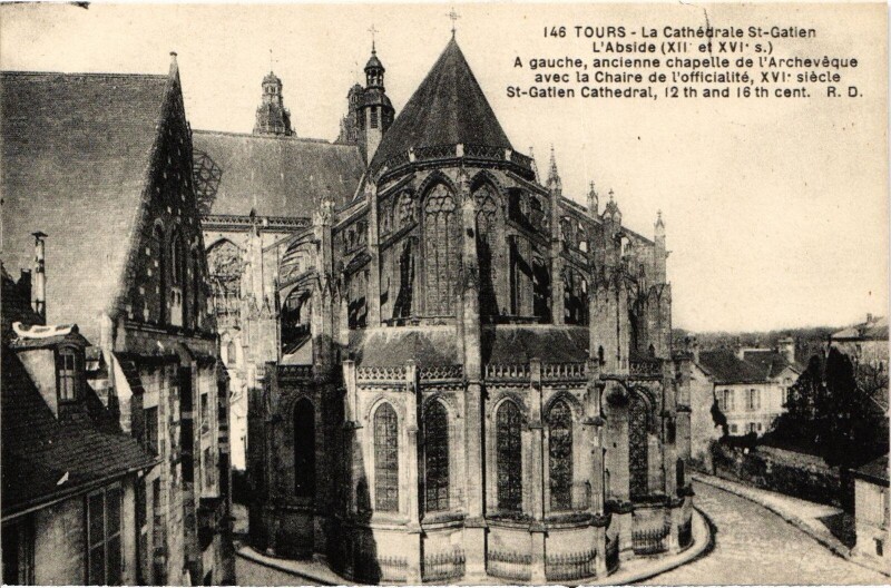 Carte postale ancienne Tours La Cathedrale Saint-Gatien à Tours