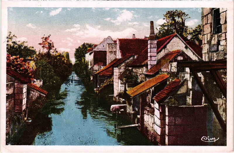 Carte postale ancienne Beaulieu-les-Loches Bords de l'Indre - Joli Coin à Loches