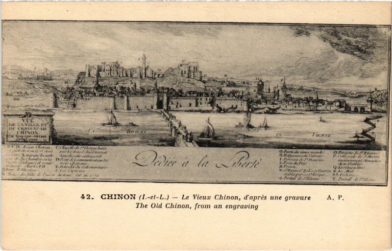 Carte postale ancienne Chinon Le Vieux Chinon à Chinon