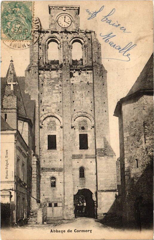 Carte postale ancienne Cormery Abbaye à Cormery