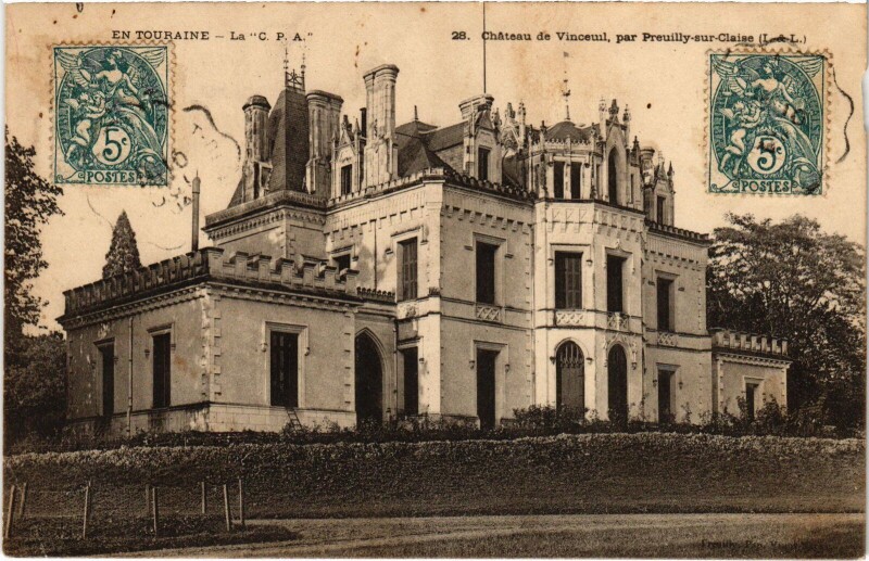 Carte postale ancienne Chateau de Vinceuil par Preuilly-sur-Claise à Preuilly-sur-Claise