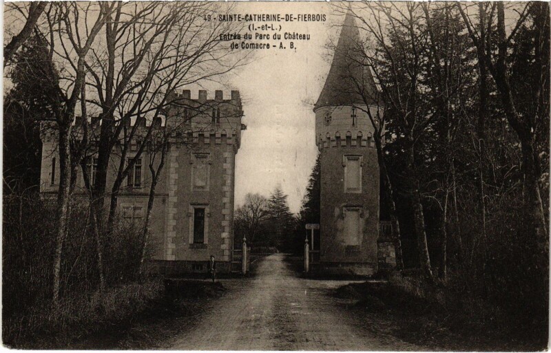 Carte postale ancienne Sainte-Catherine-de-Fierbois Entree du Parc du Chateau à Sainte-Catherine-de-Fierbois