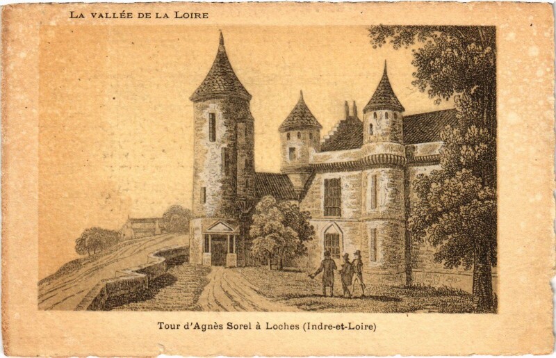 Carte postale ancienne Loches Tour Agnes Sorel à Loches