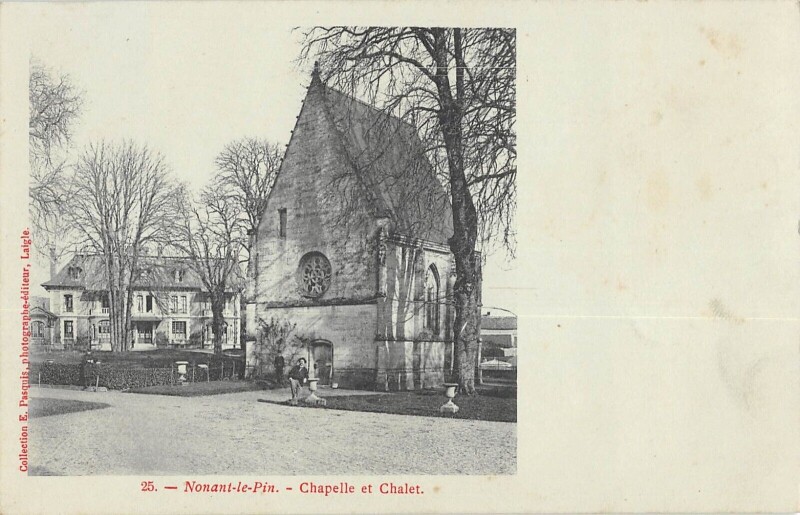 Carte postale ancienne Nonant Le Pin - Chapelle Et Chalet à Nonant-le-Pin