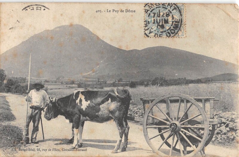 Carte postale ancienne Le Puy De Dome - Attelage