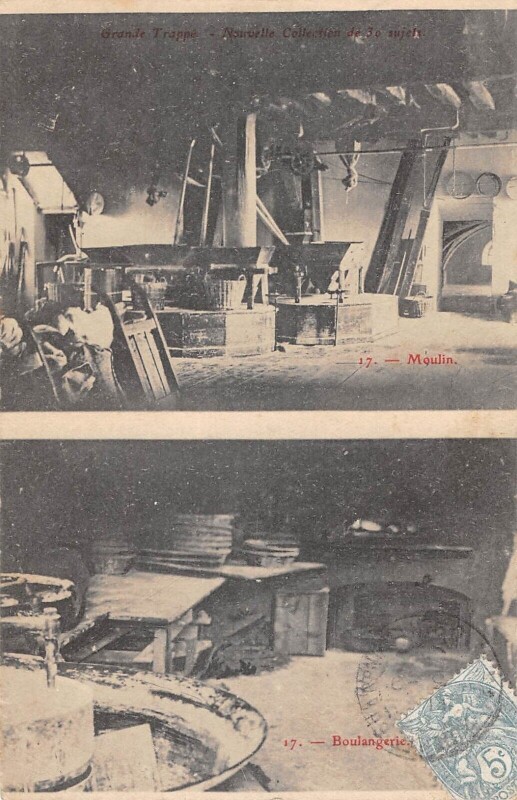 Carte postale ancienne Grande Trappe - Moulin - Boulangerie