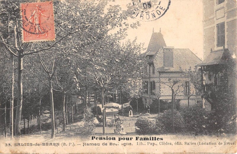 Carte postale ancienne Salies De Bearn - Hameau De Bretagne