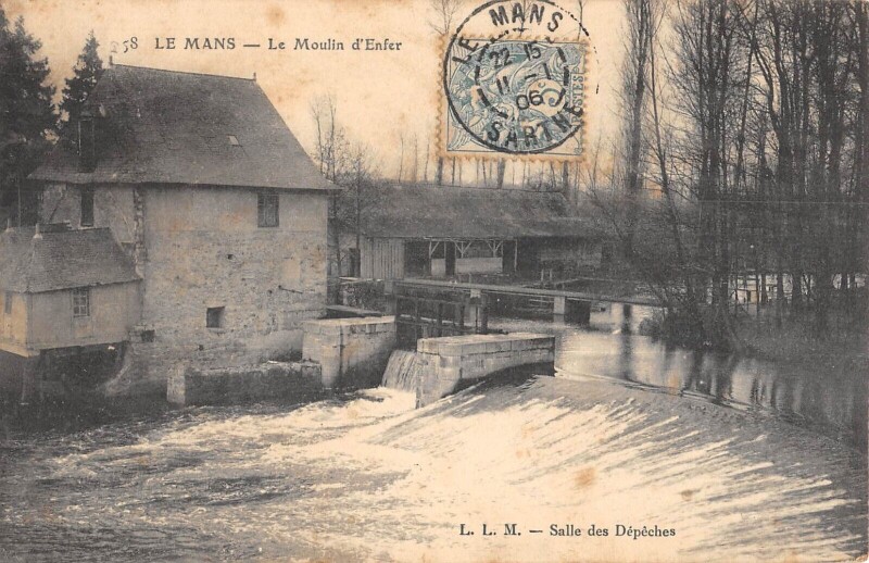 Carte postale ancienne Le Mans - Le Moulin D'Enfer au Mans