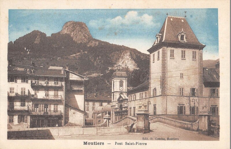 Carte postale ancienne Moutiers - Pont Saint Pierre