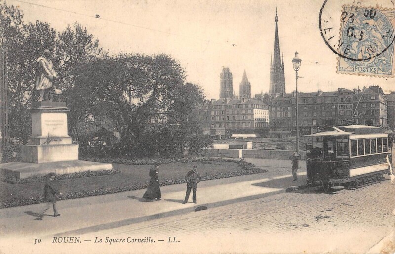 Carte postale ancienne Rouen - Le Square Corneille à Rouen
