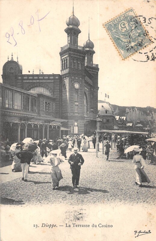 Carte postale ancienne Dieppe - La Terrasse Du Casino à Dieppe