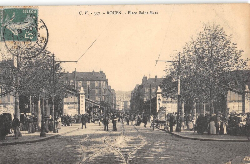 Carte postale ancienne Rouen - Place Saint Marc à Rouen