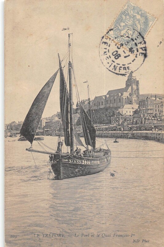 Carte postale ancienne Le Treport - Le Port Et Quai Francois 1ER