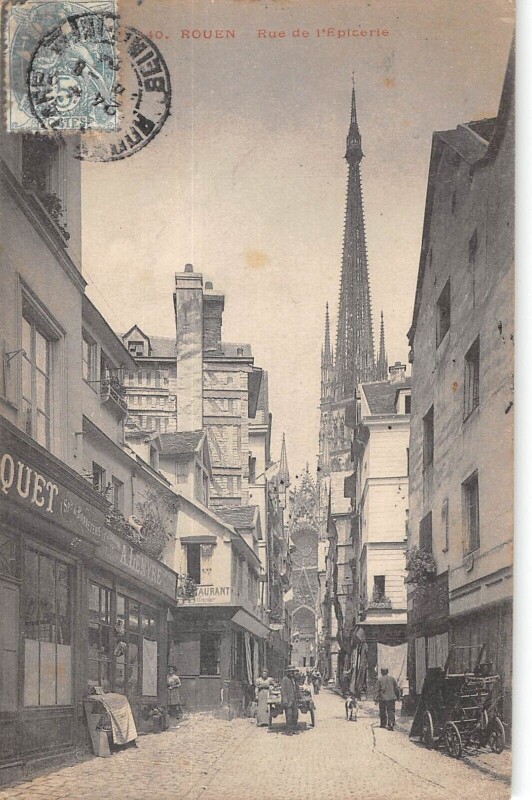 Carte postale ancienne Rouen - Rue De L'Epicerie à Rouen
