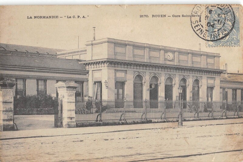 Carte postale ancienne Rouen - Gare Saint Sever à Rouen