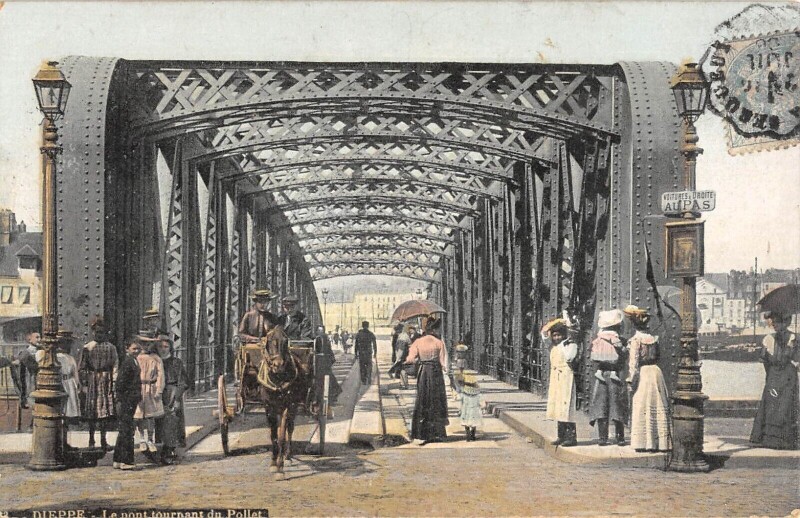 Carte postale ancienne Dieppe - Le Pont Tournant Du Pollet à Dieppe
