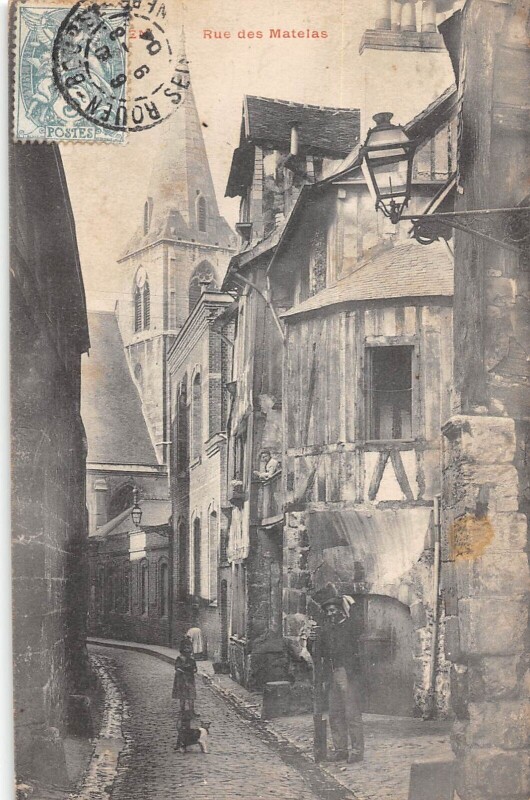 Carte postale ancienne Rouen - Rue Des Matelas à Rouen