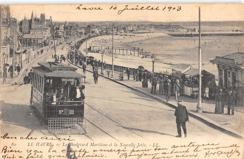 Carte postale ancienne Le Havre - Le Boulevard Maritime Et La Nouvelle Jetee au Havre