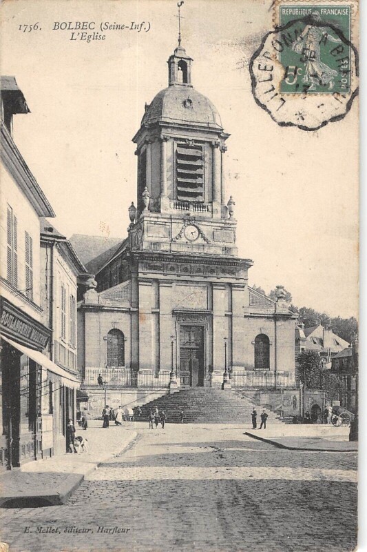 Carte postale ancienne Bolbec - Eglise à Bolbec