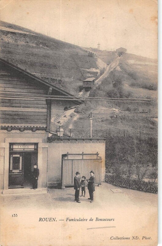 Carte postale ancienne Rouen - Funiculaire De Bonsecours à Bonsecours
