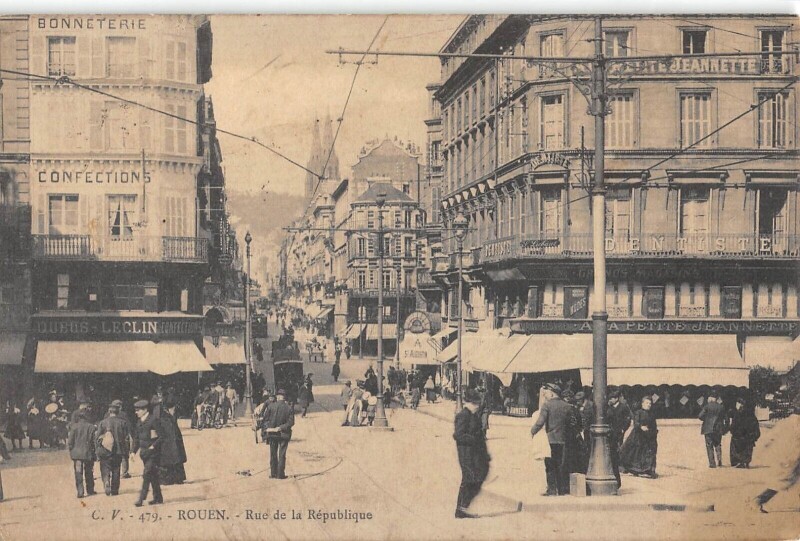 Carte postale ancienne Rouen - Rue De La Republique à Rouen