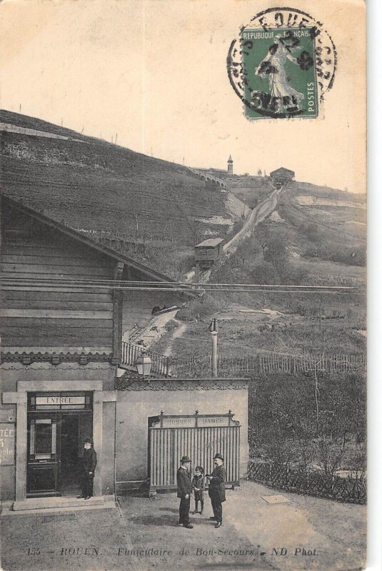 Carte postale ancienne Rouen - Funiculaire De Bon Secours à Rouen
