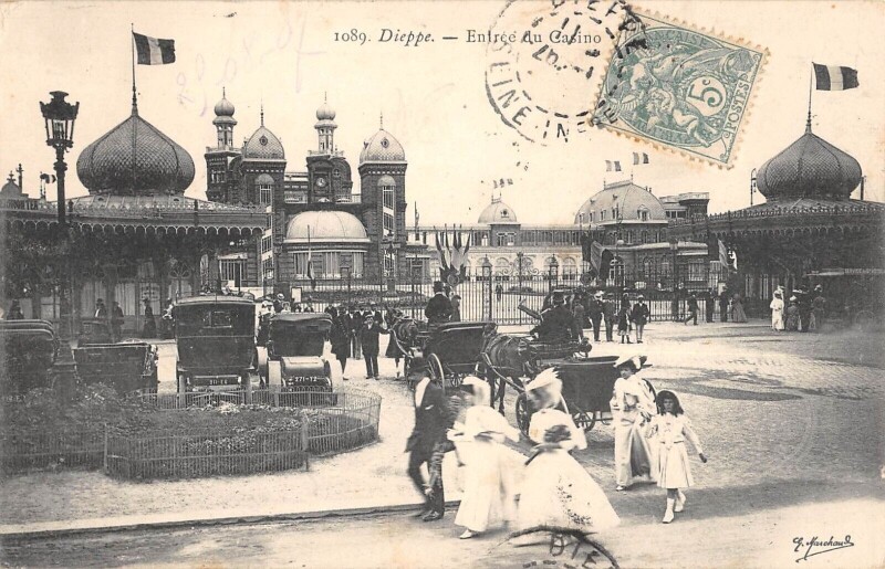 Carte postale ancienne Dieppe - Entree Du Casino à Dieppe