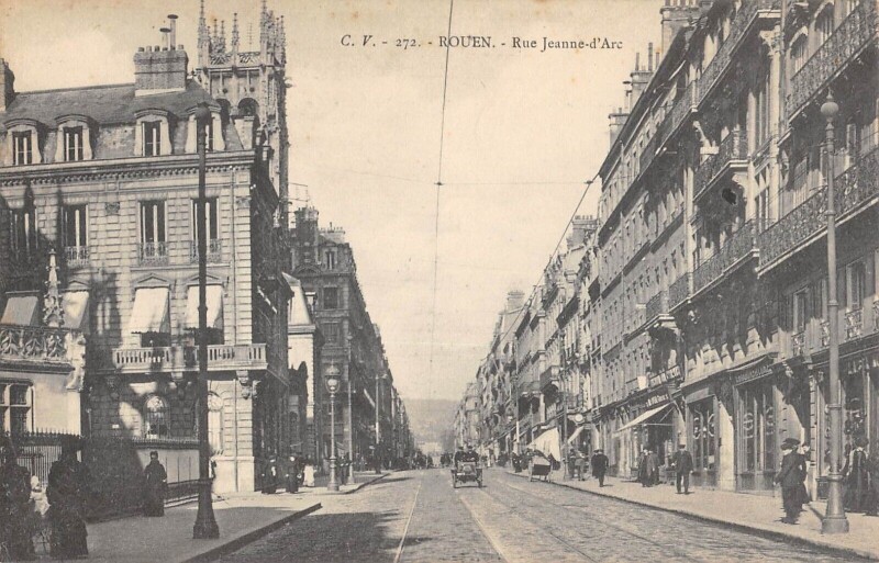 Carte postale ancienne Rouen - Rue Jeanne D'Arc à Rouen