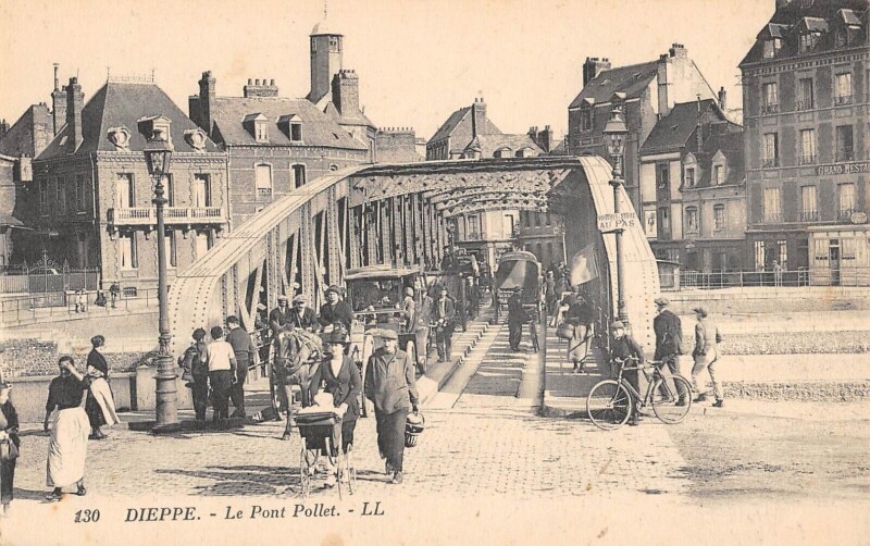 Carte postale ancienne Dieppe - Le Pont Pollet à Dieppe