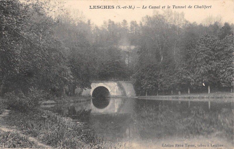 Carte postale ancienne Lesches - Le Canal Et Le Tunnel De Chalifert à Chalifert