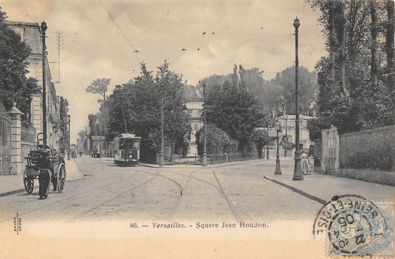 Carte postale ancienne Versailles - Square Jean Houdon à Versailles