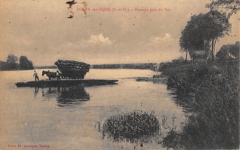 Carte postale ancienne Rosny Sur Seine - Paysage Pres Du Bac à Rosny-sur-Seine
