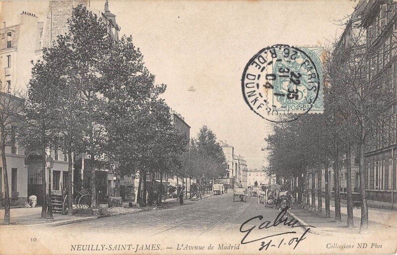 Carte postale ancienne Neuilly Saint James - L'Avenue De Madrid