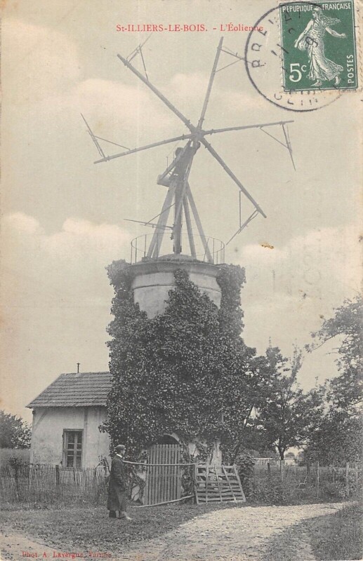 Carte postale ancienne Saint Illiers Le Bois - L'Eolienne à Saint-Illiers-le-Bois