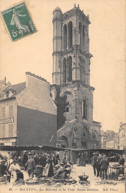 Carte postale ancienne Mantes - Le Marche