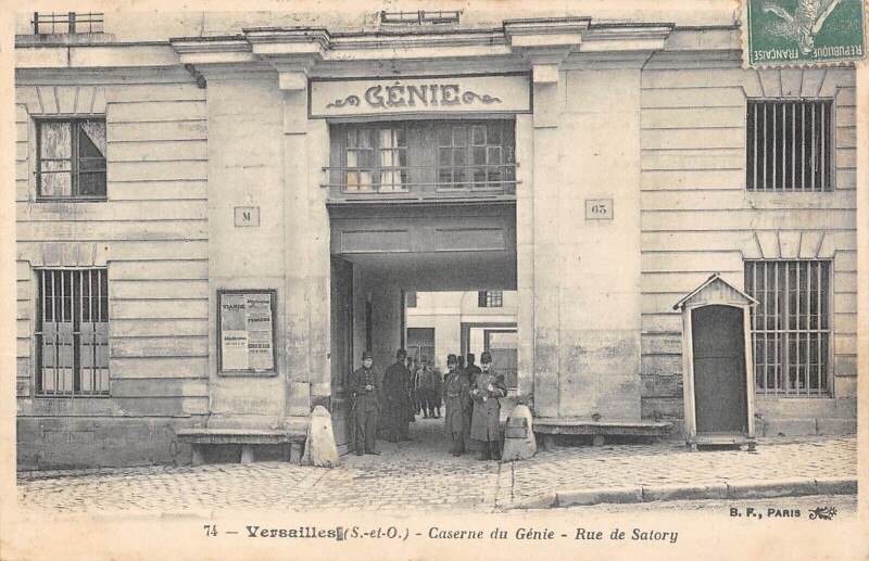 Carte postale ancienne Versailles - Caserne Du Genie - Rue De Satory à Versailles