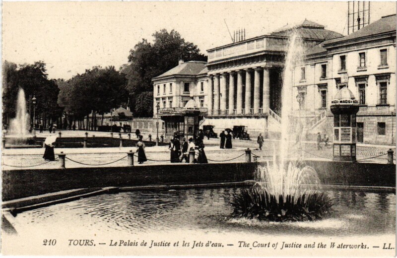 Carte postale ancienne Tours Palais de Justice à Tours