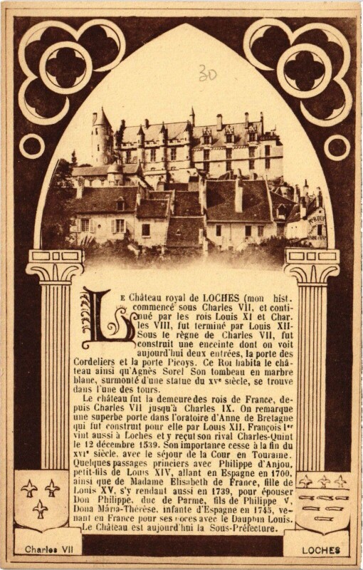 Carte postale ancienne Loches Le Chateau à Loches