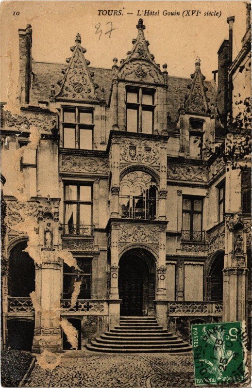 Carte postale ancienne Tours Hotel Gouin à Tours