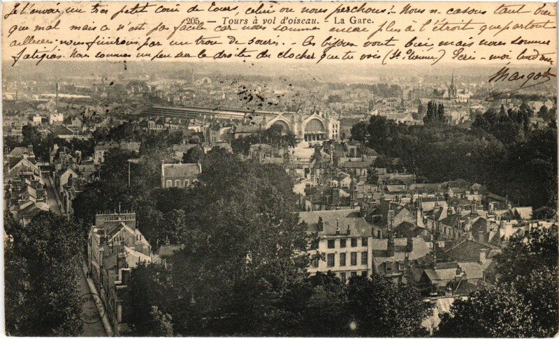 Carte postale ancienne Tours La Gare à Tours