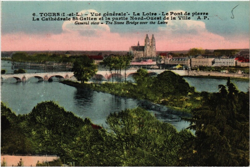 Carte postale ancienne Tours vue generale à Tours