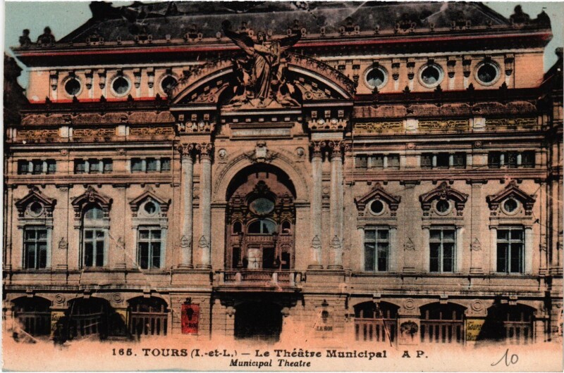 Carte postale ancienne Tours Le Theatre Municipal à Tours
