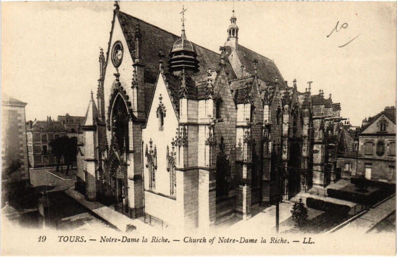 Carte postale ancienne Tours Notre Dame la Riche à La Riche