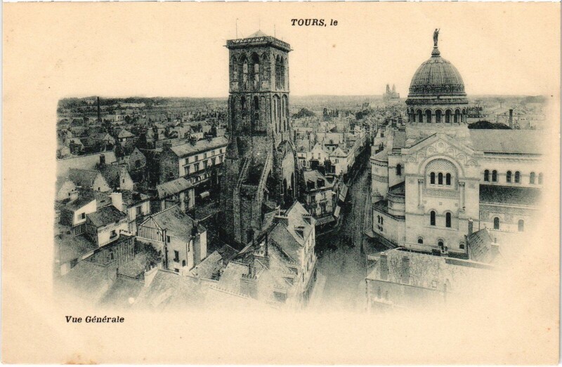 Carte postale ancienne Tours vue generale à Tours